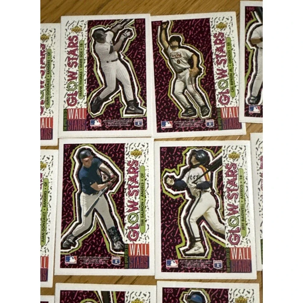 1993 Upper Deck Fun Pack GLOW STARS Wall Stars Insert Card Lot (25 Cards) Vtg